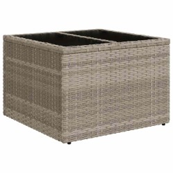 Salon de jardin 6 pcs avec coussins gris clair résine tressée 