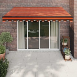 Auvent rétractable automatique orange et marron 3x2,5 m 