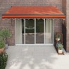 Auvent rétractable automatique orange et marron 3x2,5 m 