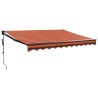 Auvent rétractable automatique orange et marron 3x2,5 m 