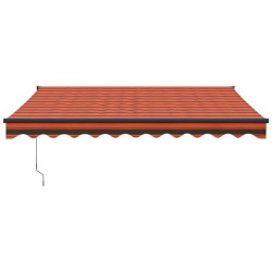 Auvent rétractable automatique orange et marron 3x2,5 m 