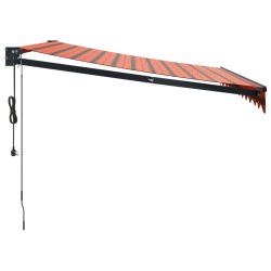 Auvent rétractable automatique orange et marron 3x2,5 m 