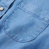 Robe pour enfants à manches longues bleu marine et bleu denim 140 