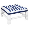 Coussin de palette rayures bleues et blanches 80x80x12 cm tissu 