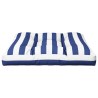 Coussin de palette rayures bleues et blanches 80x80x12 cm tissu 