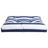 Coussin de palette rayures bleues et blanches 80x80x12 cm tissu 