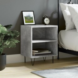 Table de chevet gris béton 40x30x50 cm bois d'ingénierie 