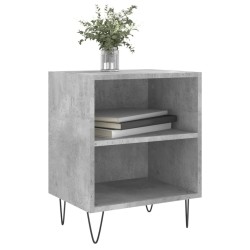 Table de chevet gris béton 40x30x50 cm bois d'ingénierie 