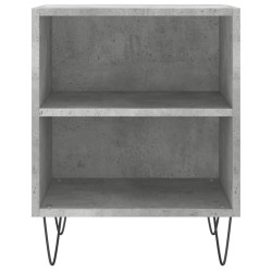Table de chevet gris béton 40x30x50 cm bois d'ingénierie 