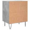 Table de chevet gris béton 40x30x50 cm bois d'ingénierie 