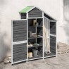 Abri à outils de jardin gris 120x53,5x170 cm bois massif pin 