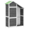 Abri à outils de jardin gris 120x53,5x170 cm bois massif pin 