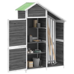 Abri à outils de jardin gris 120x53,5x170 cm bois massif pin 