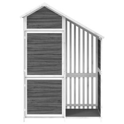 Abri à outils de jardin gris 120x53,5x170 cm bois massif pin 