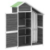Abri à outils de jardin gris 120x53,5x170 cm bois massif pin 