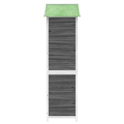 Abri à outils de jardin gris 120x53,5x170 cm bois massif pin 