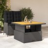 Ensemble à manger de jardin coussins 2pcs noir résine tressée 