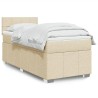 Sommier à lattes de lit et matelas Crème 90x190 cm Tissu 