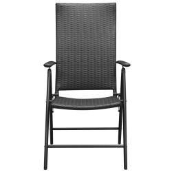 Ensemble à manger de jardin 3 pcs noir et marron 