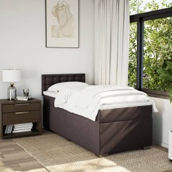 Sommier à lattes de lit avec matelas Marron foncé 90x190 cm 