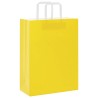 Sacs en papier 50 pcs avec poignées jaune 26x12x35 cm 