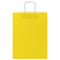 Sacs en papier 50 pcs avec poignées jaune 26x12x35 cm 