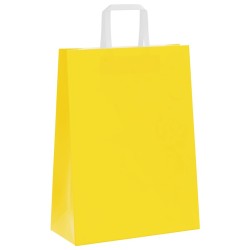 Sacs en papier 50 pcs avec poignées jaune 26x12x35 cm 