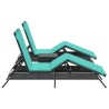 Chaises longues lot de 2 avec table noir résine tressée 