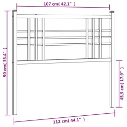 Tête de lit métal blanc 100 cm 