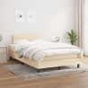 Sommier à lattes de lit avec matelas crème 120x190 cm tissu 