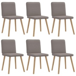 Chaises à manger lot de 6 taupe tissu 