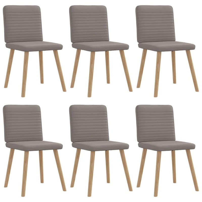 Chaises à manger lot de 6 taupe tissu 