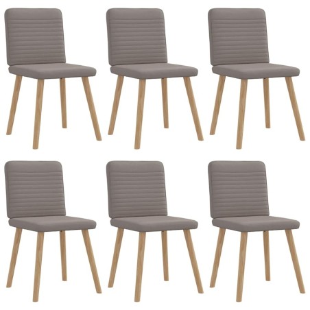 Chaises à manger lot de 6 taupe tissu 