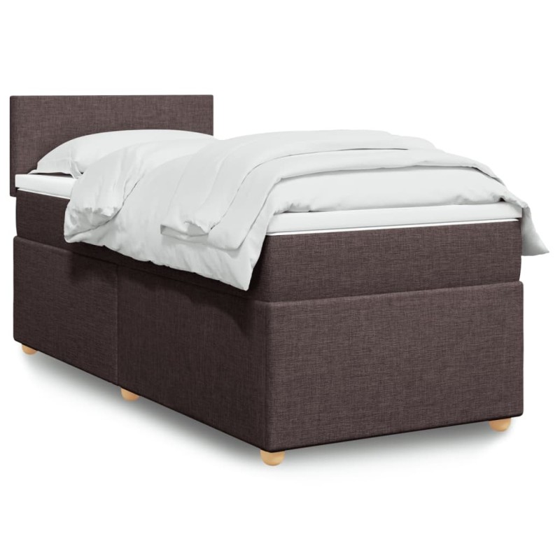 Sommier à lattes de lit avec matelas Marron foncé 90x200 cm 