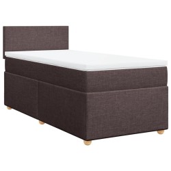 Sommier à lattes de lit avec matelas Marron foncé 90x200 cm 