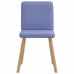 Chaises à manger lot de 6 bleu jean tissu 