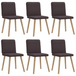 Chaises à manger lot de 6 marron foncé tissu 