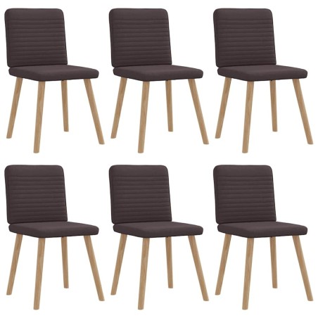 Chaises à manger lot de 6 marron foncé tissu 