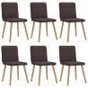 Chaises à manger lot de 6 marron foncé tissu 