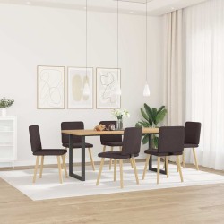 Chaises à manger lot de 6 marron foncé tissu 