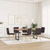 Chaises à manger lot de 6 marron foncé tissu 