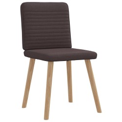 Chaises à manger lot de 6 marron foncé tissu 