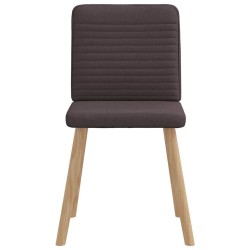 Chaises à manger lot de 6 marron foncé tissu 