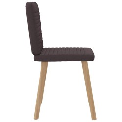 Chaises à manger lot de 6 marron foncé tissu 