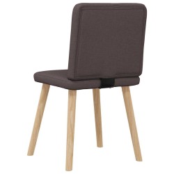 Chaises à manger lot de 6 marron foncé tissu 