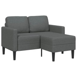Canapé 2 places avec méridienne en L gris foncé 125 cm tissu 