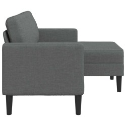 Canapé 2 places avec méridienne en L gris foncé 125 cm tissu 