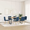 Chaises à manger lot de 6 bleu tissu 