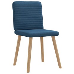 Chaises à manger lot de 6 bleu tissu 