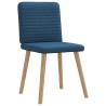 Chaises à manger lot de 6 bleu tissu 